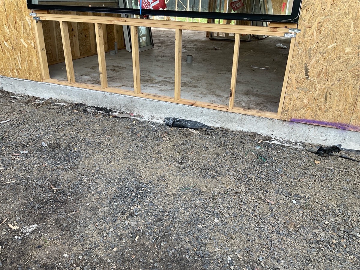 Vapour barrier sections missing at the external slab edge, recorded during a frame inspection in Craigieburn